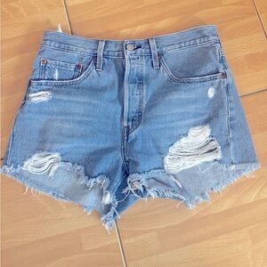 Levi’s 501 Denim Distressed Shorts  Sz 27